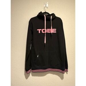 TOBE Snowmobile Outerwear Black Hoodie Pink Striped Cuffs Size M